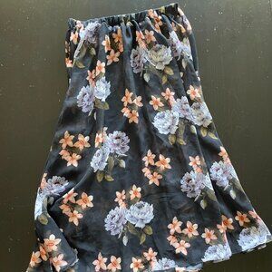 Floral knee-length pull on circle skirt